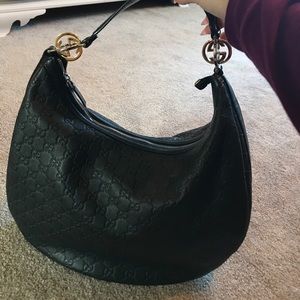 Gucci Guccissima Twin Black Shoulder bag monogram
